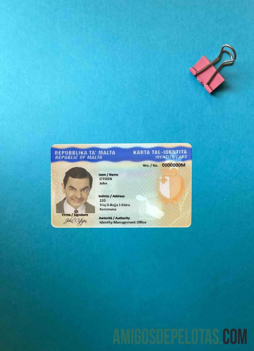 Malta ID olhar de foto frente modelo